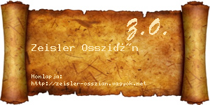 Zeisler Osszián névjegykártya